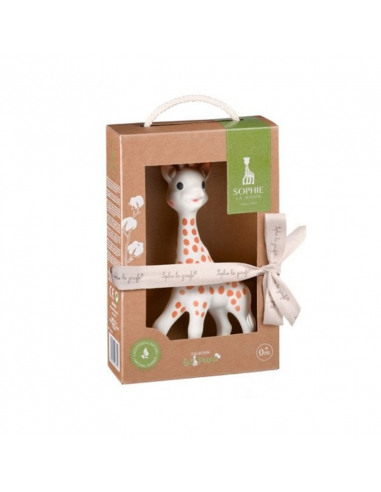 Sophie la girafe So'pure con su estuche regalo. Caja de cartón reciclado que contiene a Sophie la girafe.