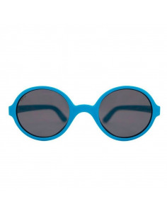 Gafas de sol redondas de color azul medium blue de frente.