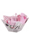 Caixa para oferta Barquinho (incl. Body com aplique, fralda XXL, lenço, fralda pequena com aplique e coração de tela) · rosa