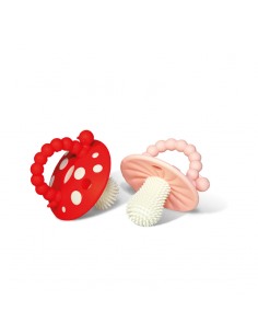 Mordedor Champiñon Chompy - pack de 2 color rojo y rosa 1 RAZBABY BB GRENADINE