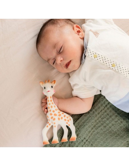 Sophie la girafe con caja regalo - 100% hevea. Mordedor de la jirafa Sophie con bebé