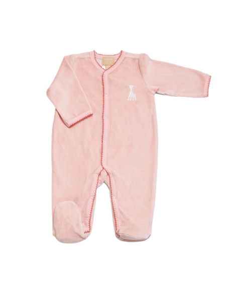 Pijama Sophie la Girafe veludo cor rosa